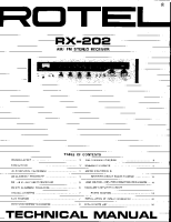 Rotel RX-202 - Technical manual 